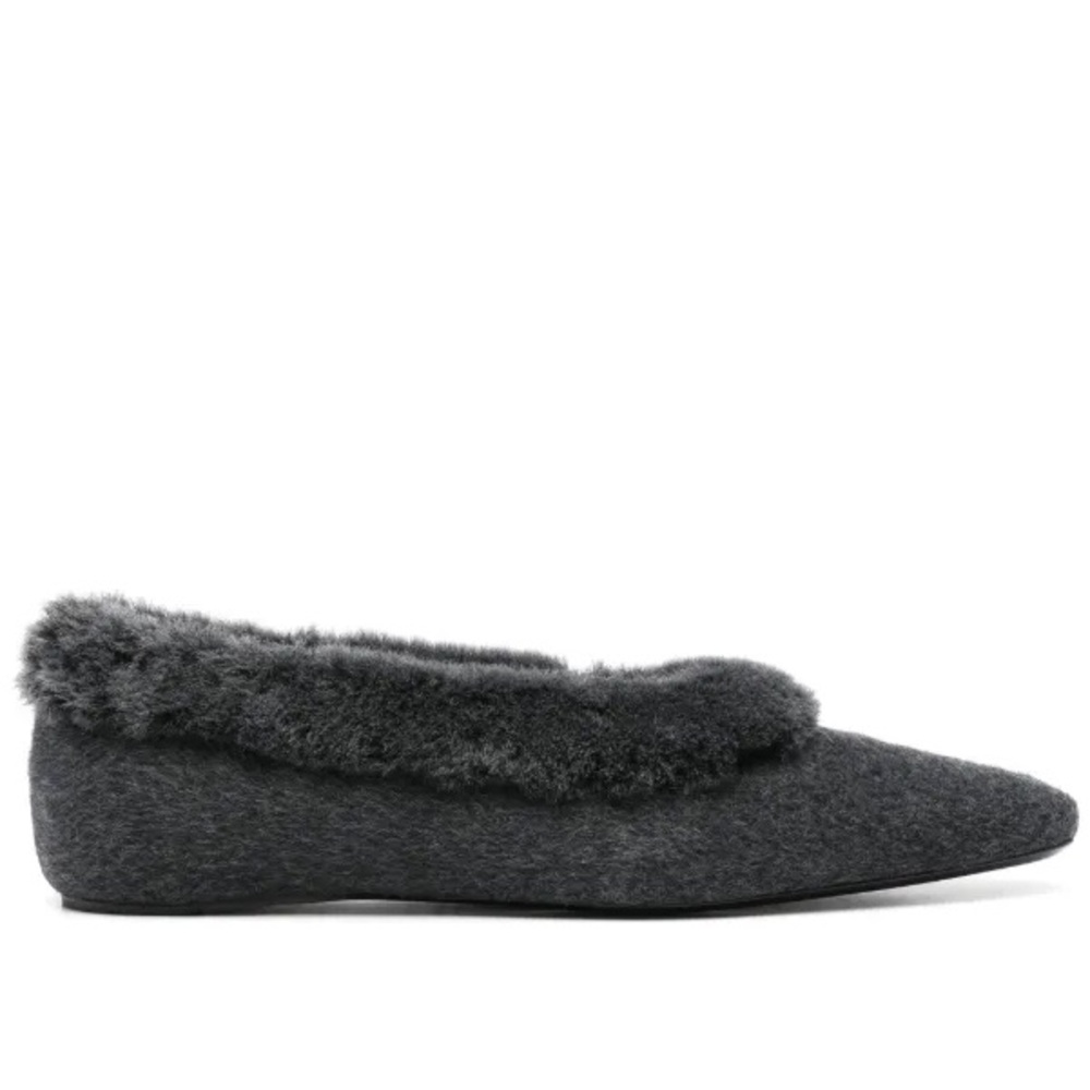Toteme Charcoal Fuzzy Loafers